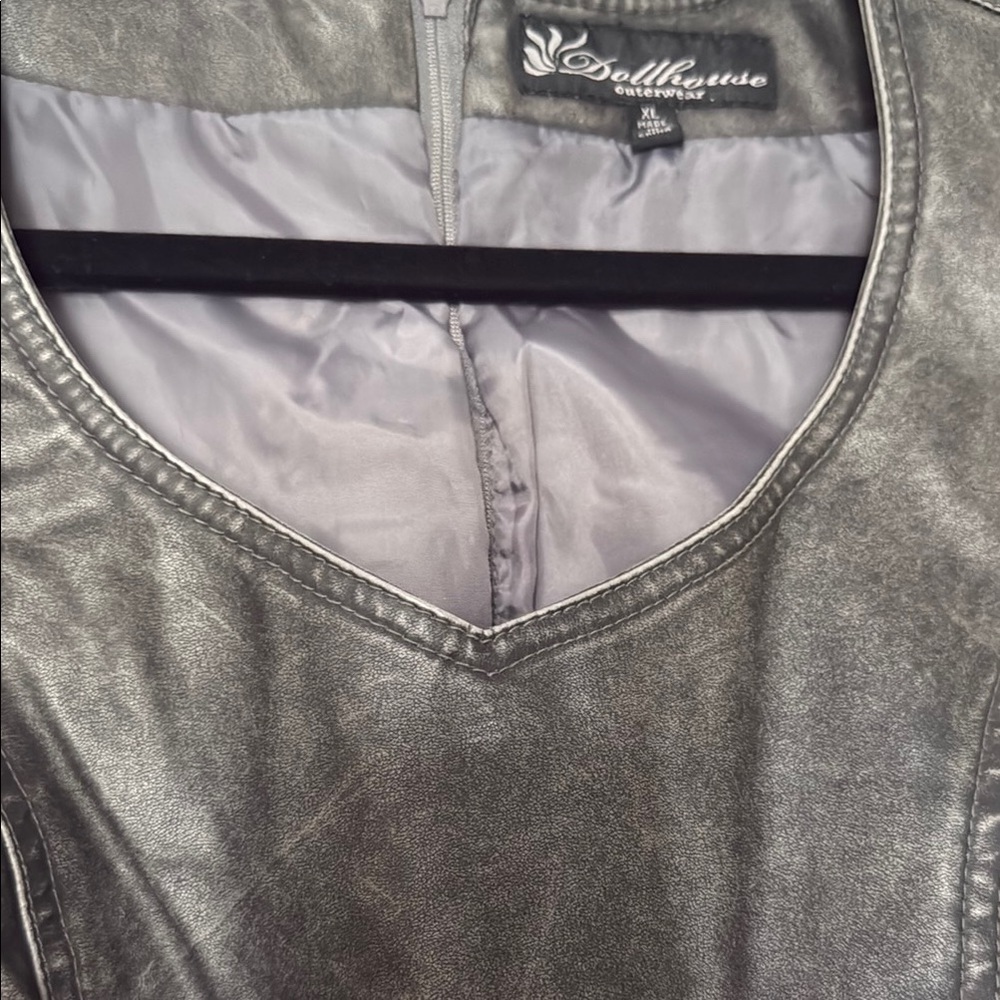 Dollhouse Gray Faux Leather Sleeveless Top - Picture 3 of 8